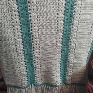 Mint and parsley green crochet blanket 66in x72in